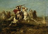 Adolf Schreyer Famous Paintings - The Pursuit